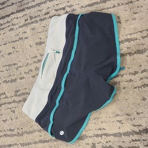 Lululemon - Speed Shorts grey, white, mint green